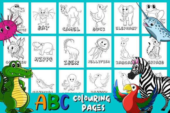 ABC Animal Colouring Pages for Kids