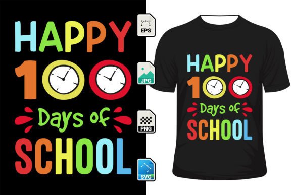 Happy 100 Days of School T-Shirt Design