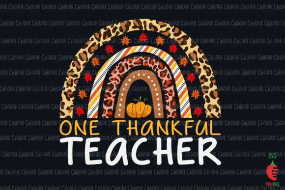 One Thankful Teacher Rainbow Leopard
