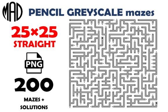 PENCIL MAZES GREYSCALE 25×25 PNG: A Unique Tool for Creative and Educational Projects