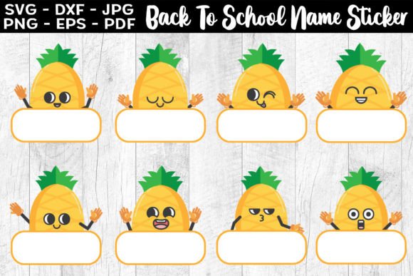 Pineapple School Label Sticker PNG: A Creative Back-to-School Essential