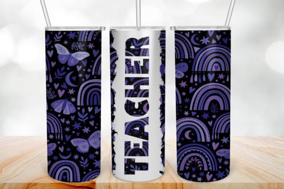 Purple BoHo Teacher 20 Oz Tumbler Wrap: A Stylish and Practical Choice for Educators