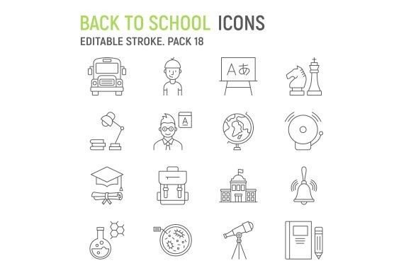 School Line Icon Set: A Versatile Resource for Educational Design
